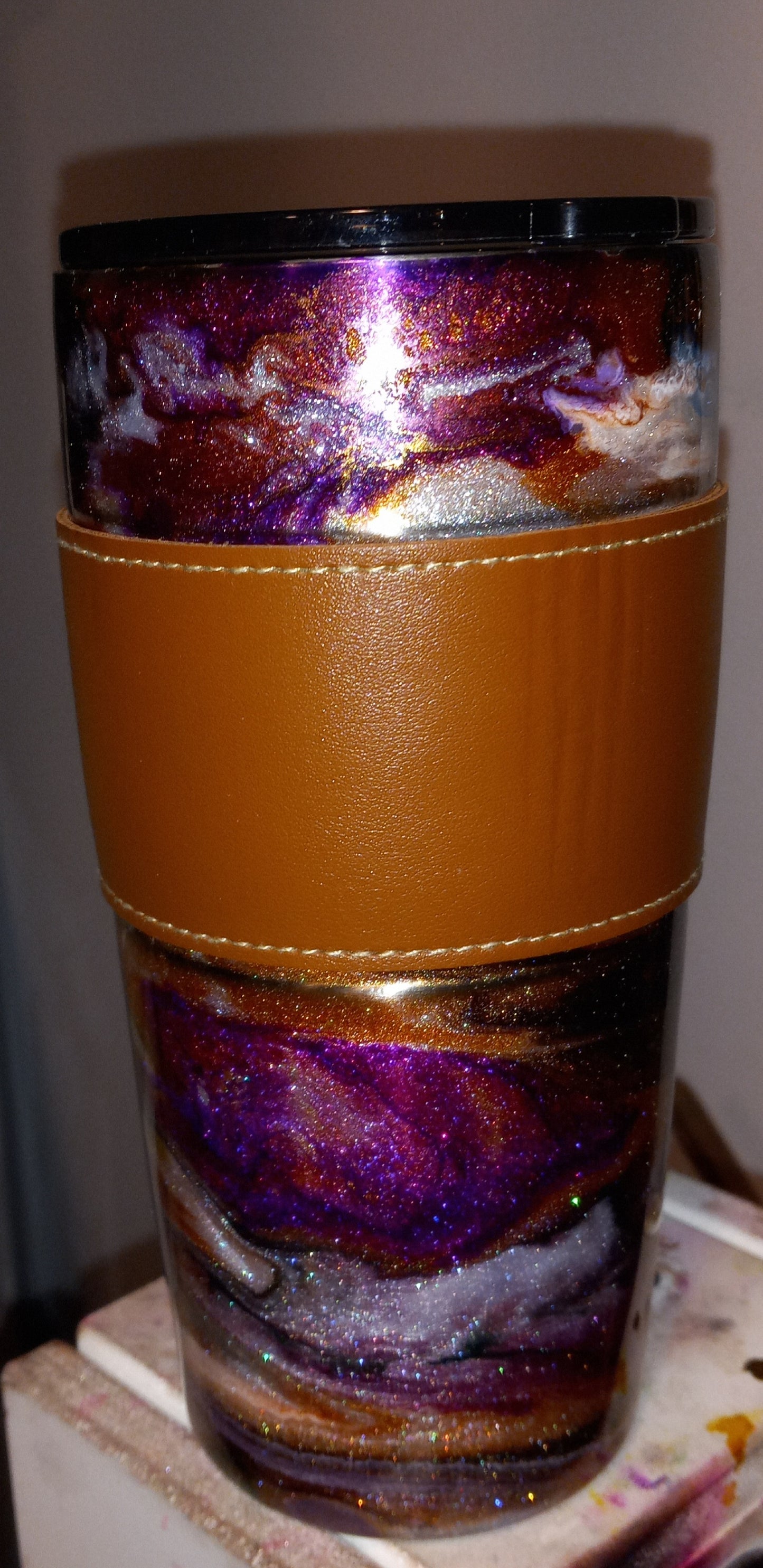 20oz Leather Grip Tumbler