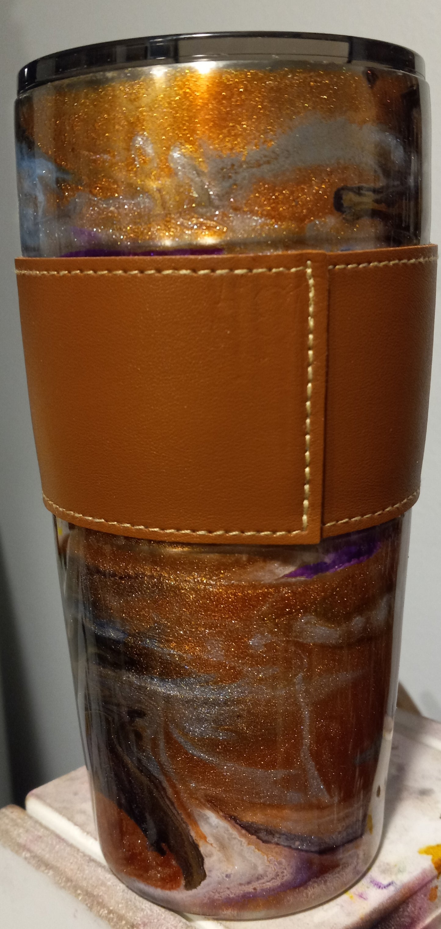 20oz Leather Grip Tumbler